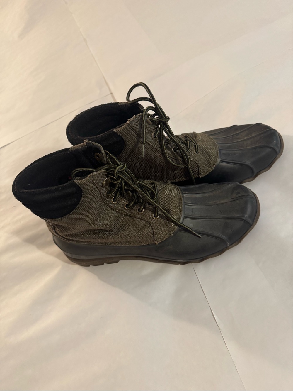 Sperry Olive Green and Black Men's Duck Boots